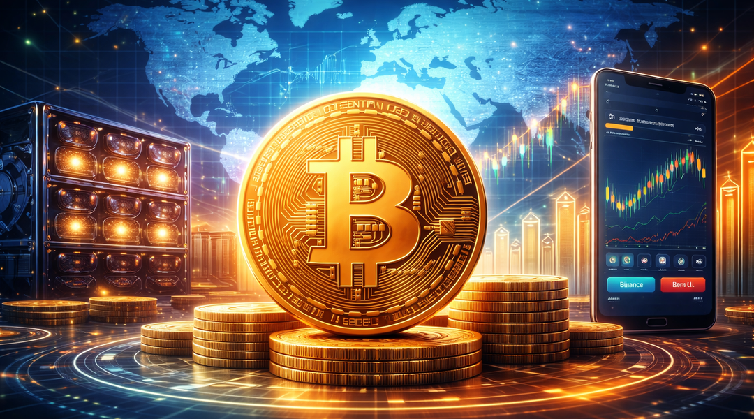 ChatGPT Image 9 февр. 2026 г., 17_05_45 (1) Біткоїн на фоні мапи світу, та графіку цін