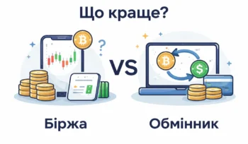 Порівняння криптобіржі та криптообмінника для купівлі криптовалюти