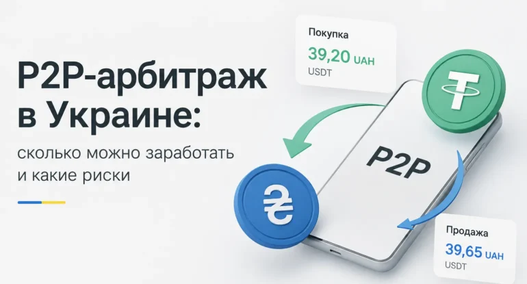 P2P-арбітражу в Україні з купівлею та продажем USDT, різницею курсів у гривні, смартфоном і криптовалютними монетами